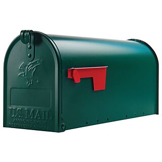 Gibraltar Large Post Mount Steel Mailbox Green
