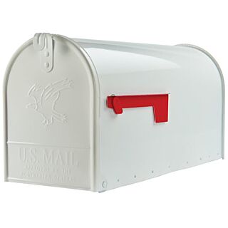 Gibraltar Standard Post Mount Steel Mailbox White