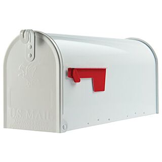 Gibraltar Large Post Mount Steel Mailbox White