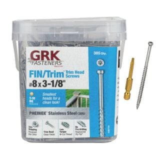 GRK #8 x 3-1/8 in. Pheinox™ 305 Stainless Steel FIN/TRIM™ Finishing Trim Head Screws Pro-Pak, 385 Count