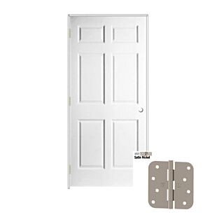 JELD-WEN 28 in. x 80 in. 6 Panel Colonist Smooth Finish Hollow Core Interior Right-Handed Door Unit