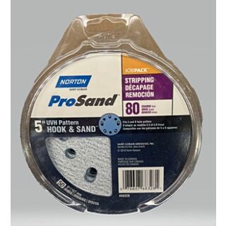 Norton 5 in. ProSand Hook & Loop Random Orbital Discs 80 Grit, 50 Pack