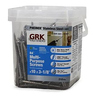 GRK #10 x 3-1/8 in. R4™ Multi-Purpose Screw Pro-Pak, Stainless Steel , 210 Count