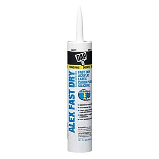 DAP® ALEX FAST DRY® Acrylic Latex Caulk Plus Silicone, White, 10.1 fl. oz.