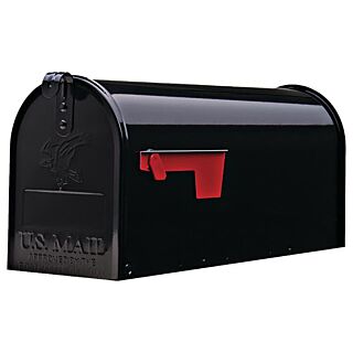 Gibraltar Large Post Mount Steel Mailbox Black