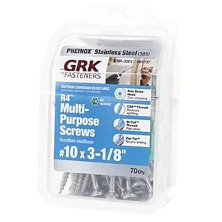 GRK #10 x 3-1/8 in. R4™ Multi-Purpose Screw Handy-Pak, Stainless Steel , 70 Count