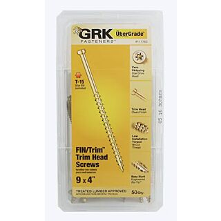 GRK #9 x 4 in. FIN/TRIM™ Finish Trim Screws Handy-Pak, 50 Count