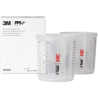 3M PPS Series 2.0, Spray Gun Mixing Cups, Standard Size, 22 fl. oz., 2-Pack