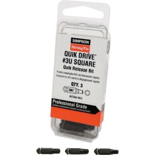 Simpson Strong-Tie, Quik Drive® #3 Square, Undersized-Drive Bit, 3 Pack 