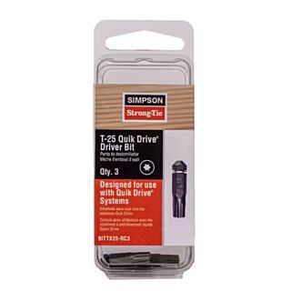 Simpson Strong-Tie, Quik Drive® Star T-25, Drive Bit, 3 Pack 