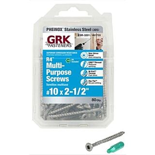 GRK #10 x 2-1/2 in. R4™ Multi-Purpose Screw Handy-Pak, Stainless Steel , 80 Count