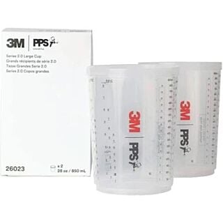 3M PPS Series 2.0, Spray Gun Mixing Cups, Large Size, 28 fl. oz., 2-Pack