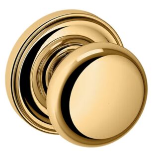 Baldwin Estate 5015 Classic Door Knob with 5048 Rose, Passage, Polished Brass (003)