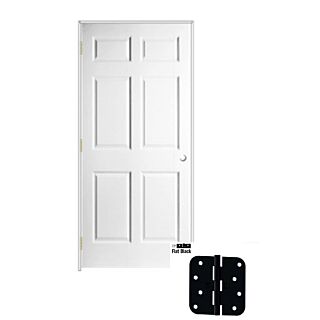 JELD-WEN 36 in. x 80 in. 6 Panel Colonist Smooth Finish Hollow Core Interior Right-Handed Door Unit