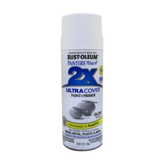 Rust-Oleum Painter's Touch 2X, Gloss Spray Paint, White,12 oz.