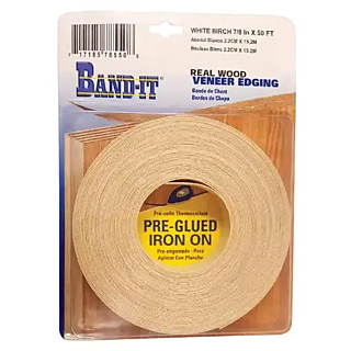 BAND-IT by CLOVERDALE, Veneer Edging, 7/8 in. White Birch Edge Band, 50 ft.