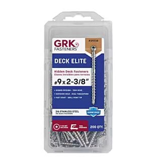 GRK Deck Elite™ Hidden Deck Screws, #9 x 2-3/8 in., Stainless Steel, 200 Piece