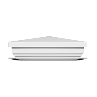 Illusions White Vinyl Fence Post Cap, Fits 5 x 5 Vinyl Post