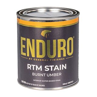 General Finishes®, Water-Based ENDURO® RTM Stain, Burnt Umber, Quart