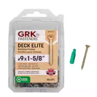 GRK Deck Elite™ Deck Screws, #9 x 1-5/8 in., 110 Piece