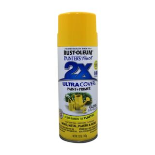 Rust-Oleum Painter's Touch 2X, Gloss Spray Paint, Sun Yellow, 12 oz.