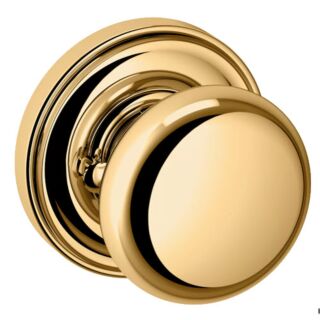 Baldwin Estate 5015 Classic Door Knob with 5048 Rose, Privacy, Non-Lacquered Brass (031)
