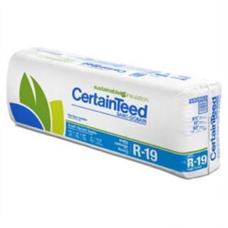 CertainTeed Sustainable Insulation - Unfaced Fiberglass, R-19, 6-1/4 in. x 24 in. x 96 in. (144 sq. ft./bag)