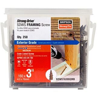 Simson Strong-Tie, Strong-Drive® 3 in. x 0.160 in., SDWS™ Framing Screw, Quik Guard® Tan, 250 Count